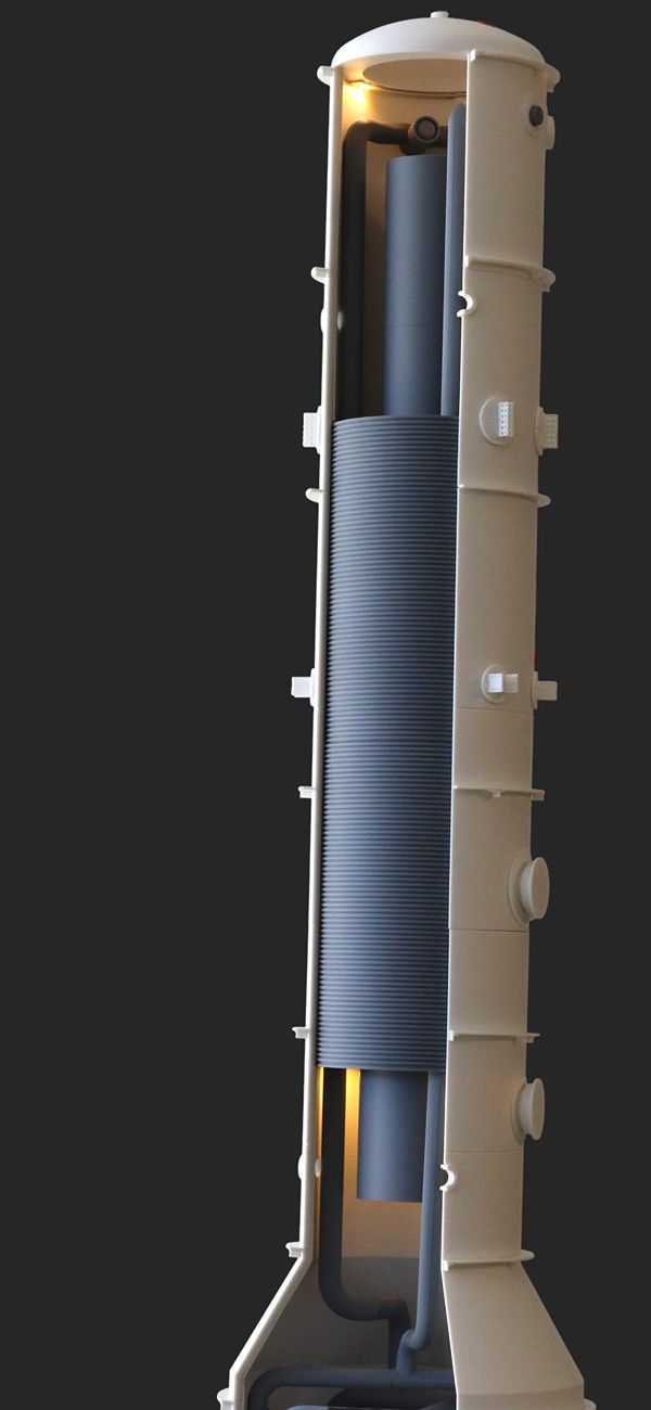 cutaway industrial reactor prototype